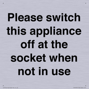 Please switch this appliance off at the socket when not in use